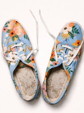 Rifle Paper‎ Co Keds Women's Garden Party Sneakers Size 6.5 Floral Spring Preppy